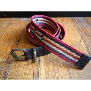 FRENCH CONNECTION UK Multicolored Stripe Belt w/Leather Trim sz 32 (US sz XS)